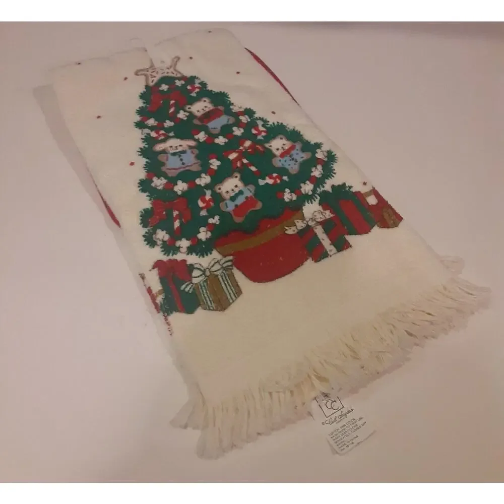 Vintage Christmas Kitchen 3pc Set 100% Cotton